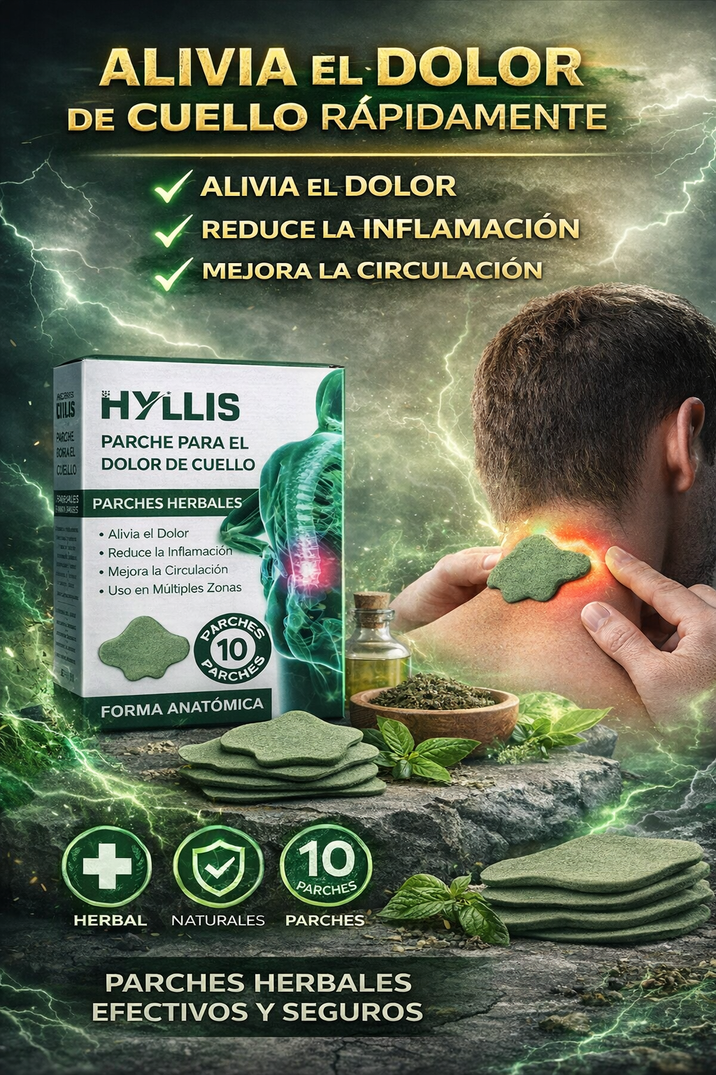 🌿 Parches Relajantes HYLLIS -  Cuello y Espalda