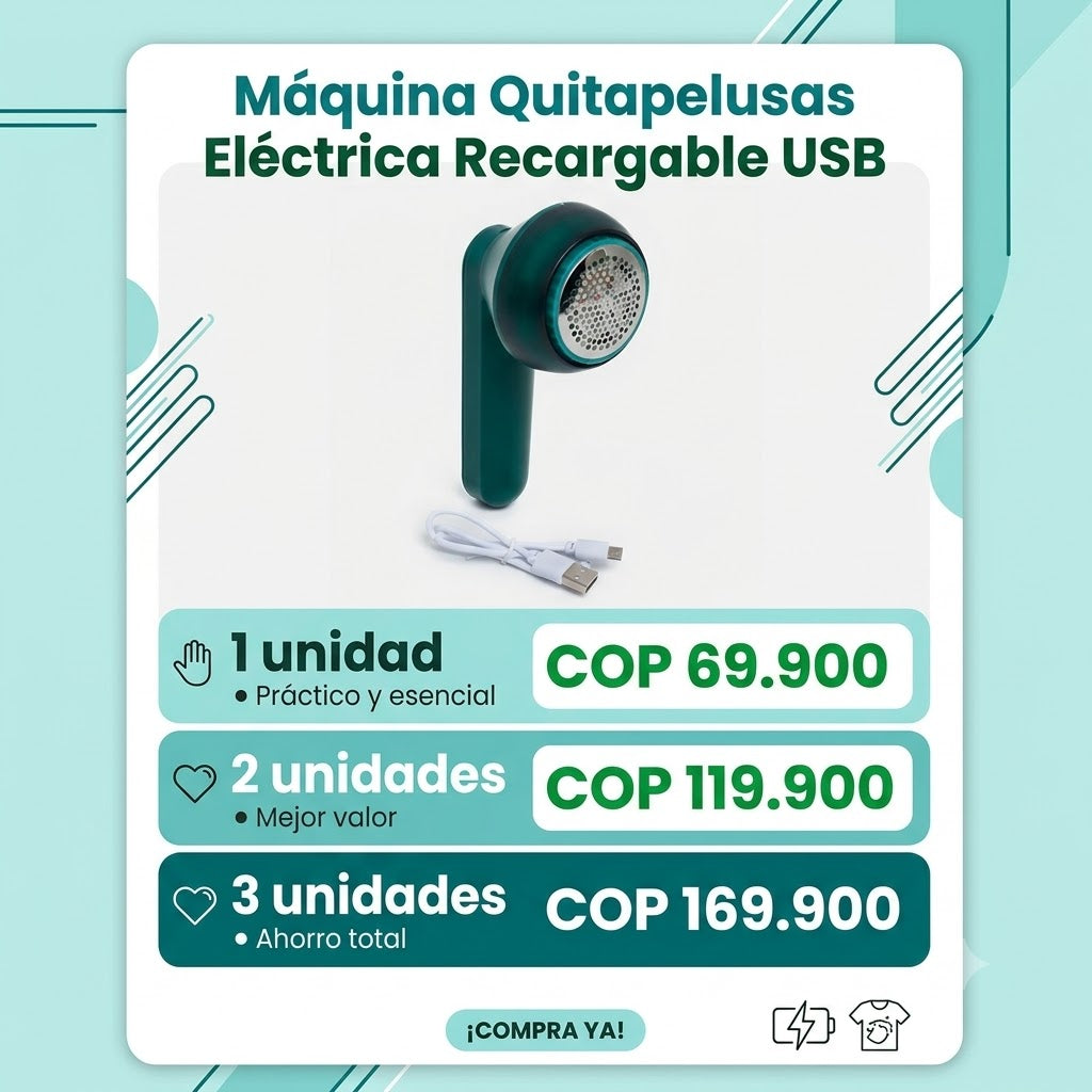 Máquina Quitapelusas Eléctrica Recargable USB